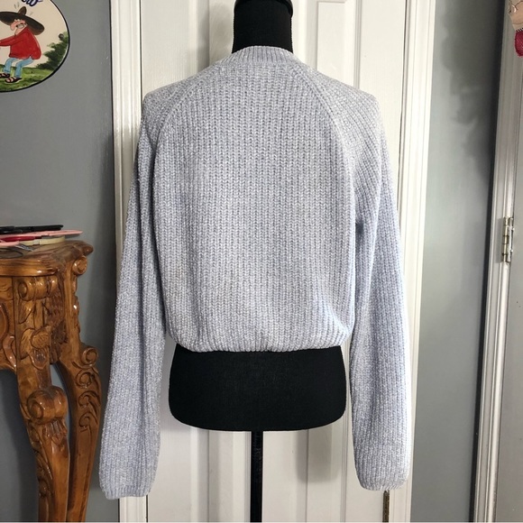 LA Hearts by PacSun Blue Lace Up Super Soft Oversized Sweater - Picture 3 of 6